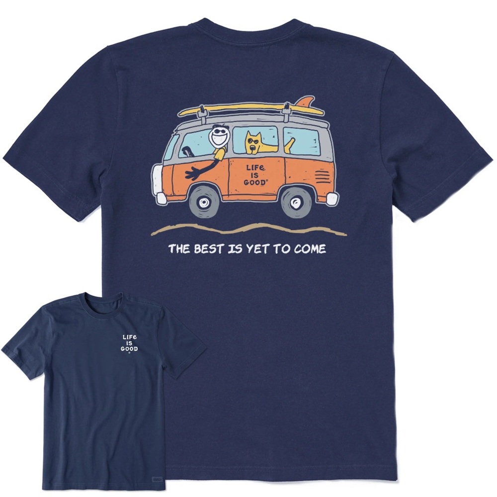 Life Is Good Men's Navy and Orange Van Tee